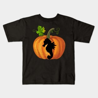 Seahorse in pumpkin Kids T-Shirt